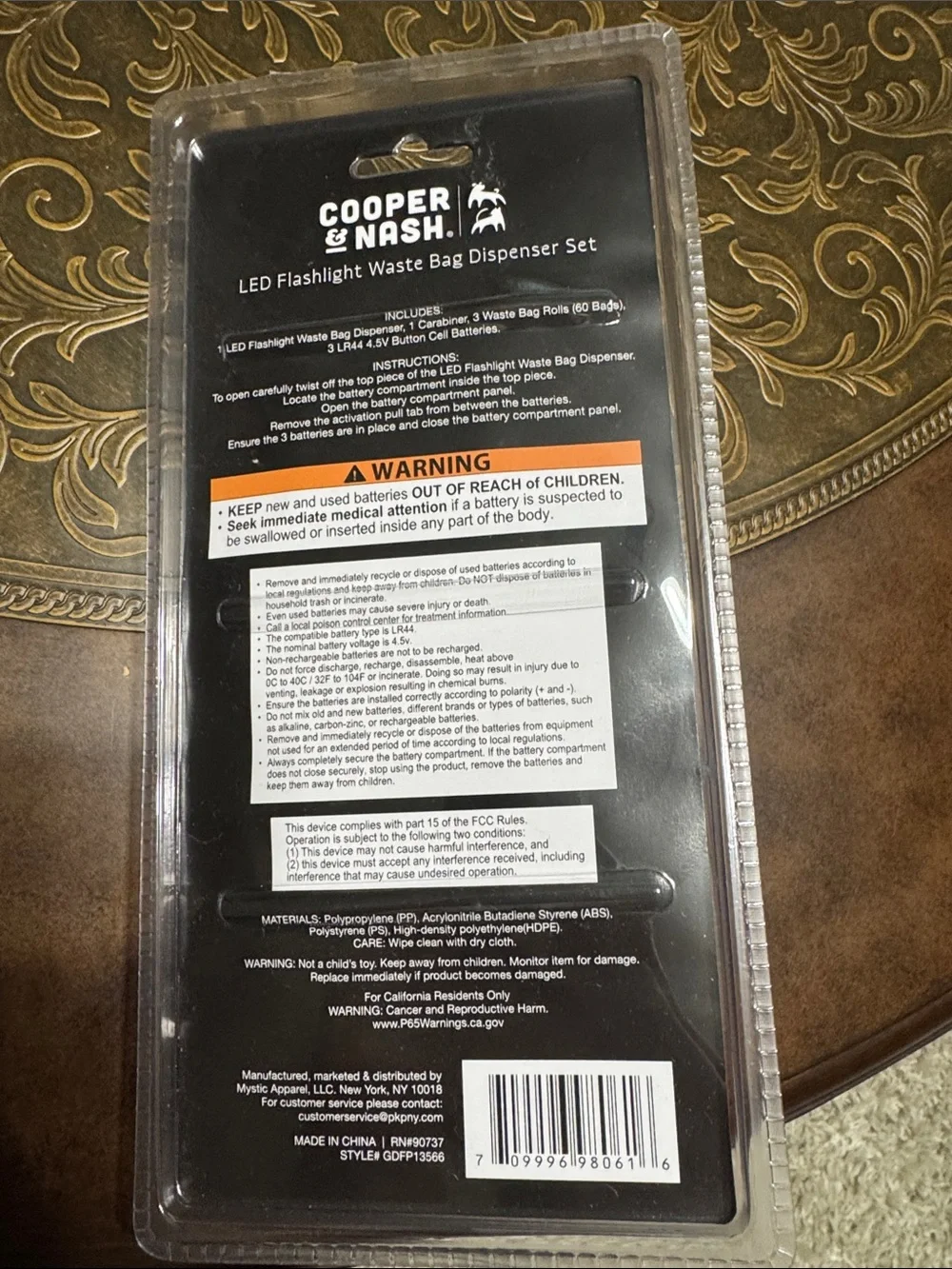 Cooper & Nash Gray LED Dog Waste Bag Dispenser with Rolls